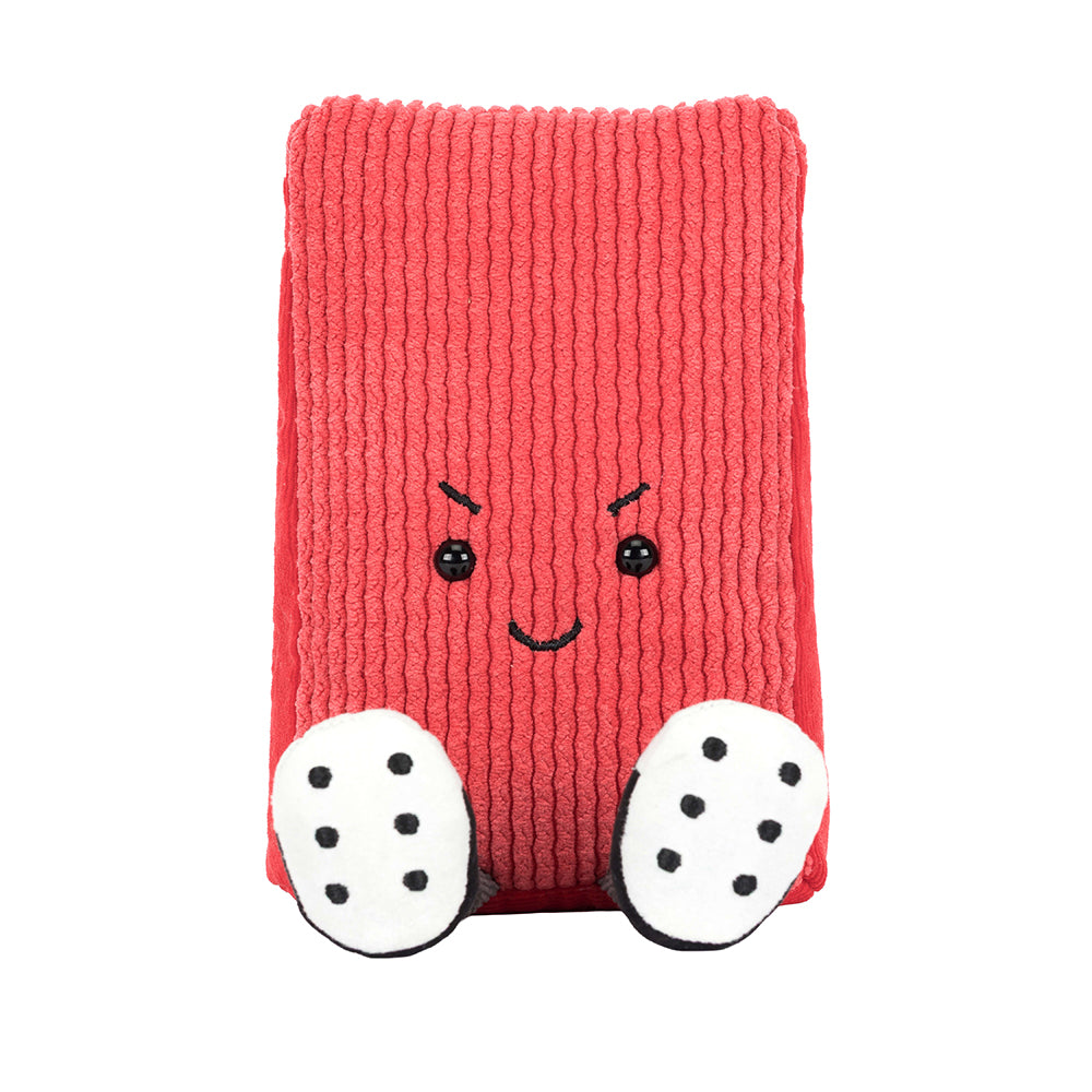 Jellycat Fowla Red Card plush — close up of face