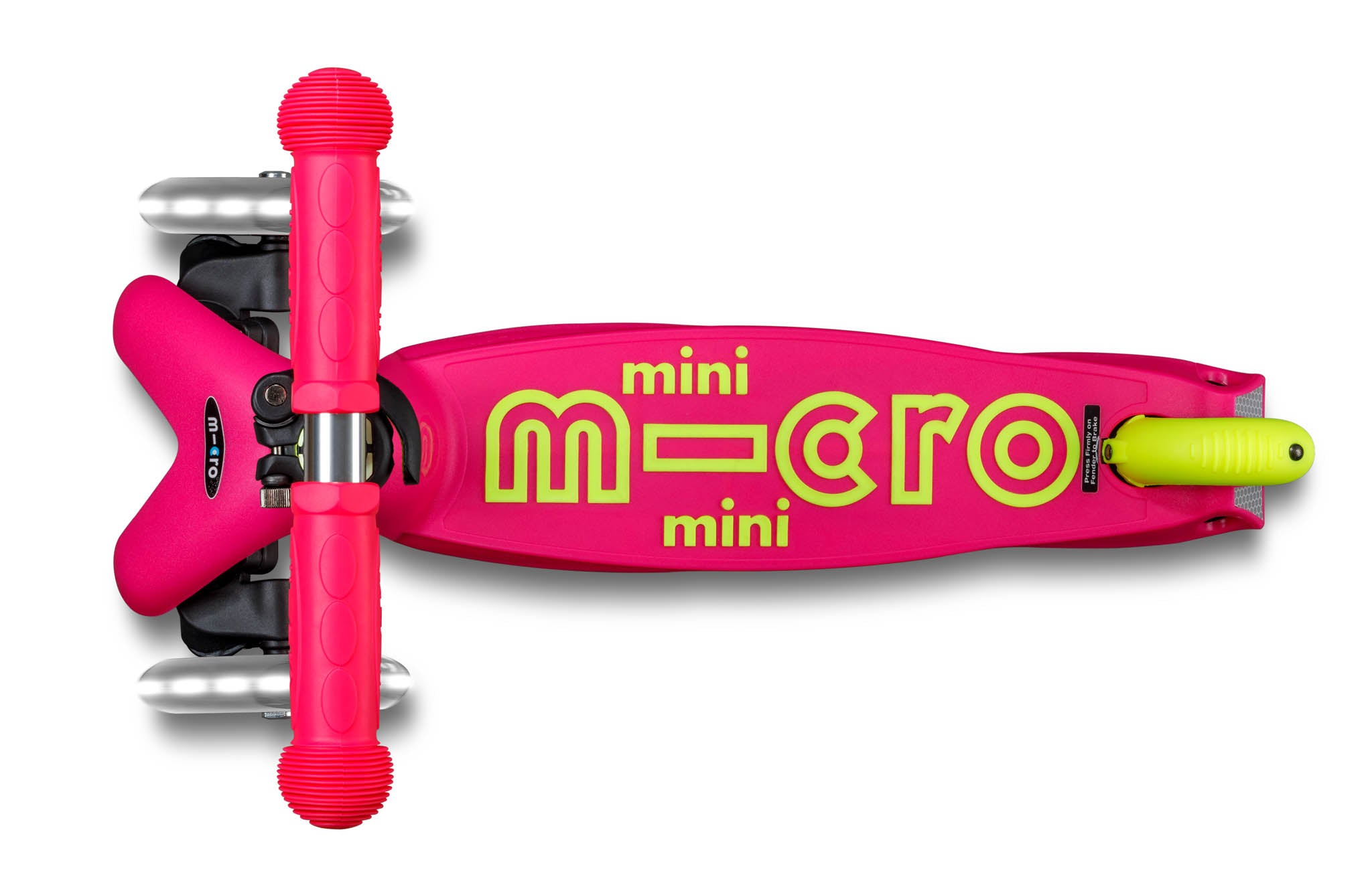 Micro Kickboard Mini Deluxe Foldable LED Scooter Neon Pink/Yellow
