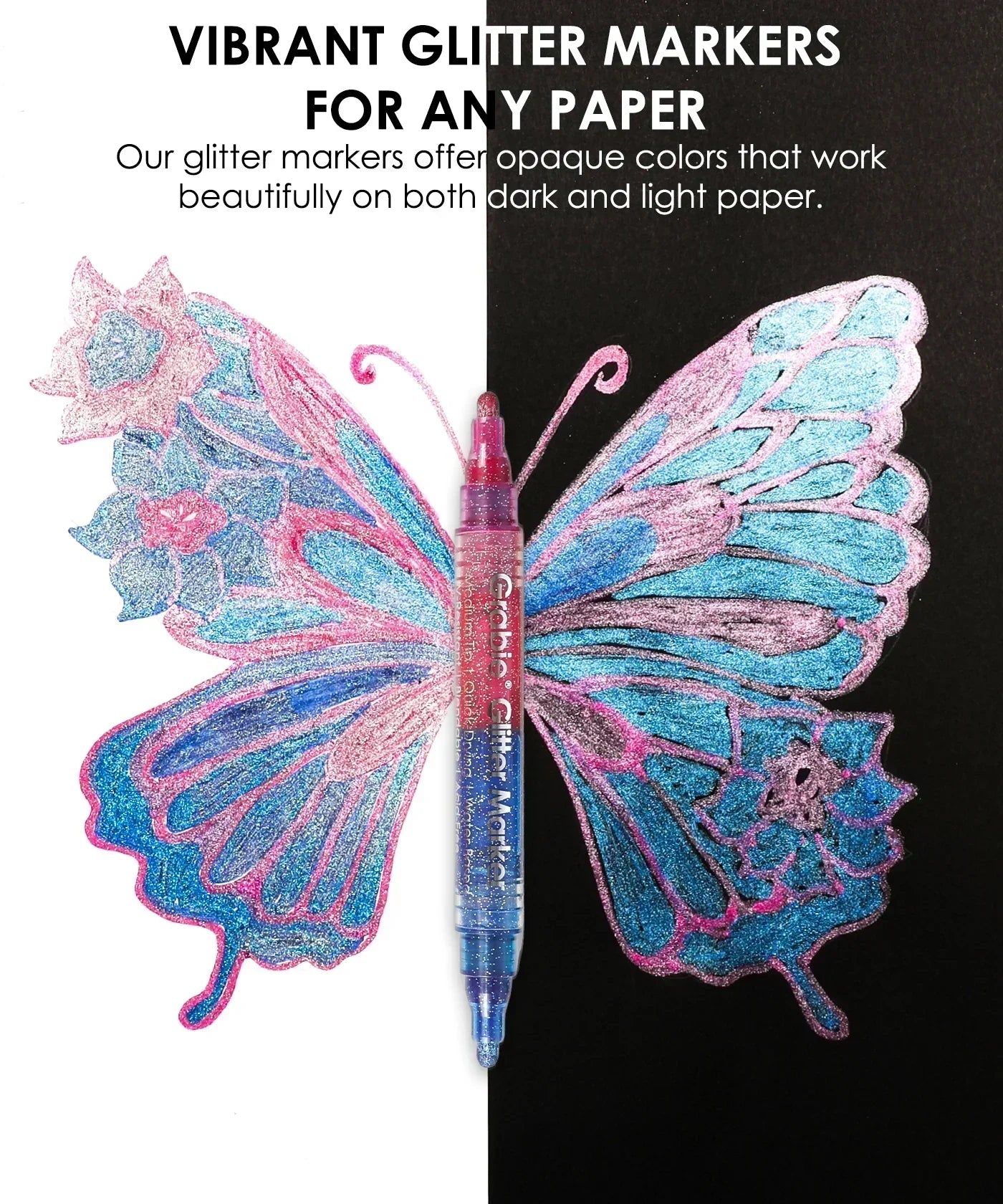 Dual Tone Iridescent Glitter Acrylic Paint Marker Set