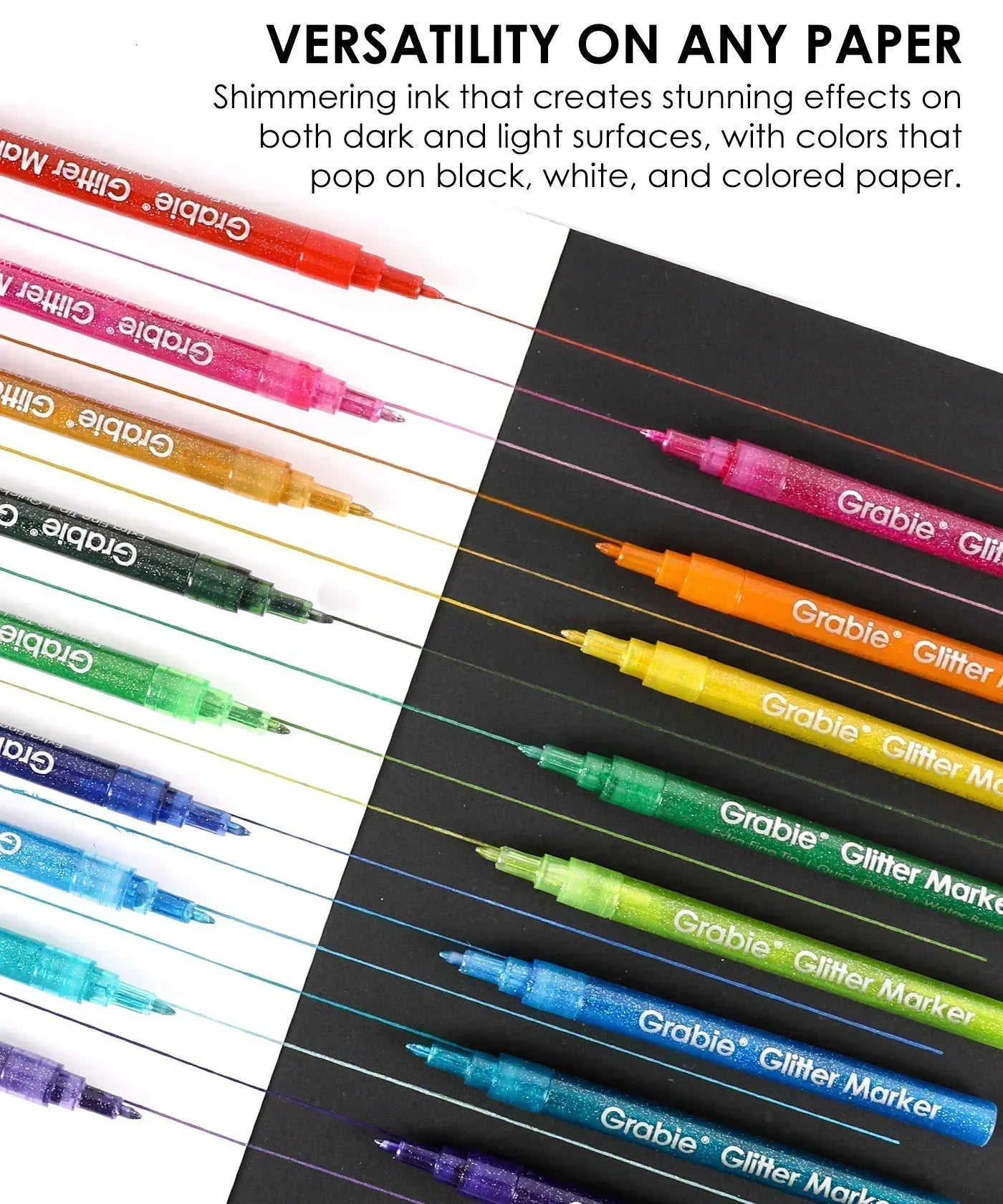 Iridescent Glitter Acrylic Paint Marker Set Of 24