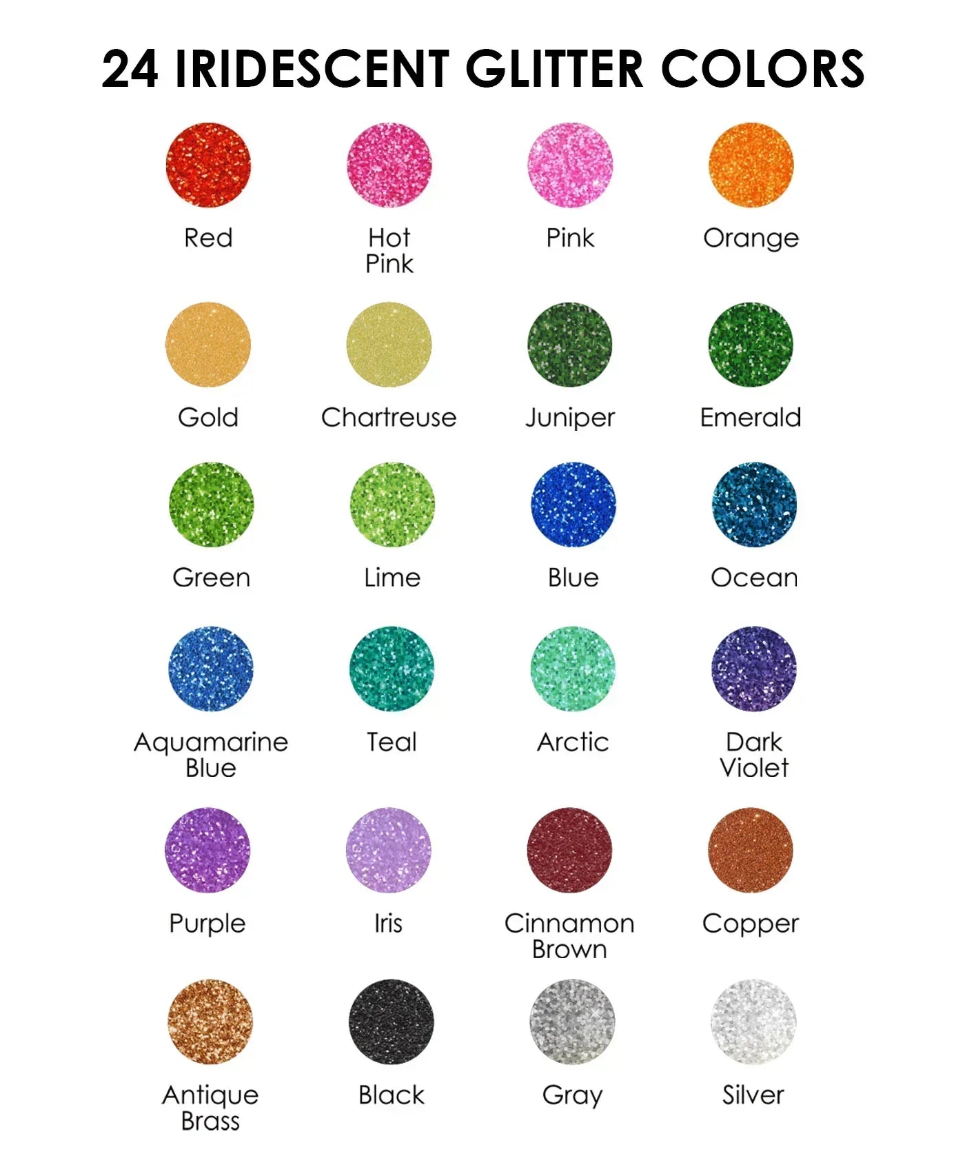 Iridescent Glitter Acrylic Paint Marker Set Of 24