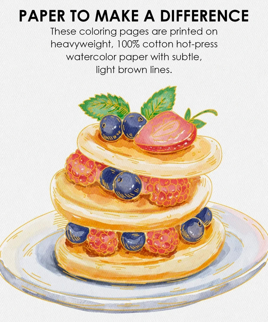 Essential Watercolor Coloring Book 15 Sheets