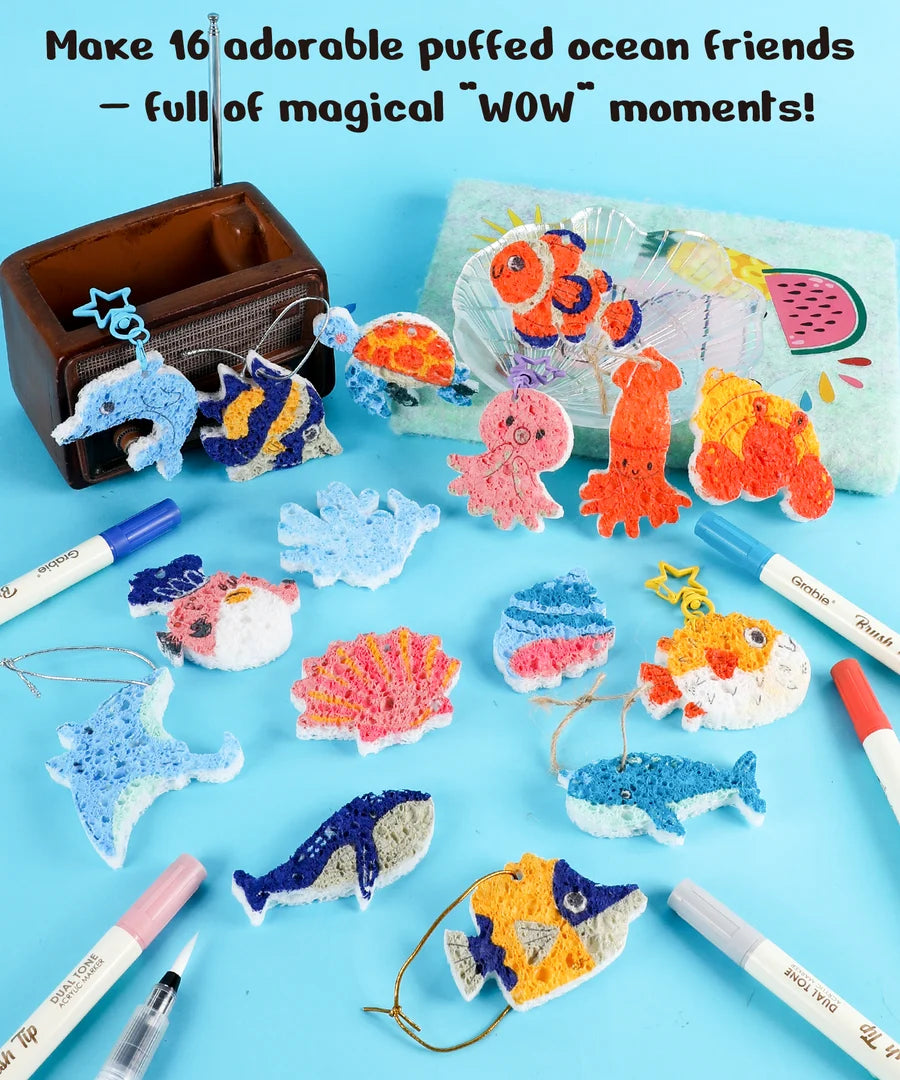 Under the Sea Drop to Puff 3D Sponge Art Kit