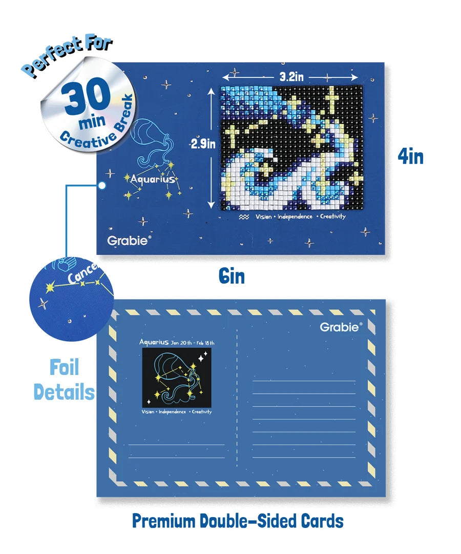 Mini Diamond Art Cards - Zodiac Glow