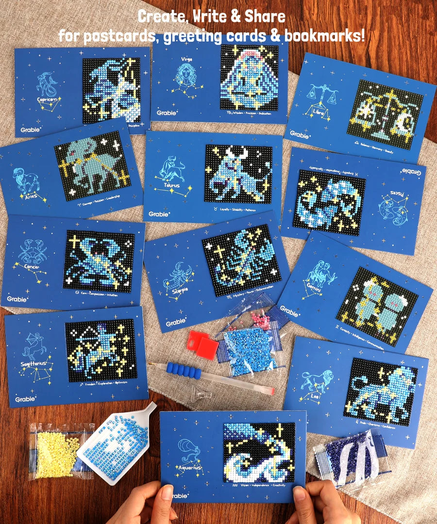 Mini Diamond Art Cards - Zodiac Glow