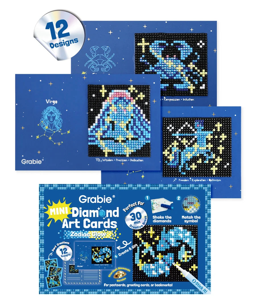 Mini Diamond Art Cards - Zodiac Glow