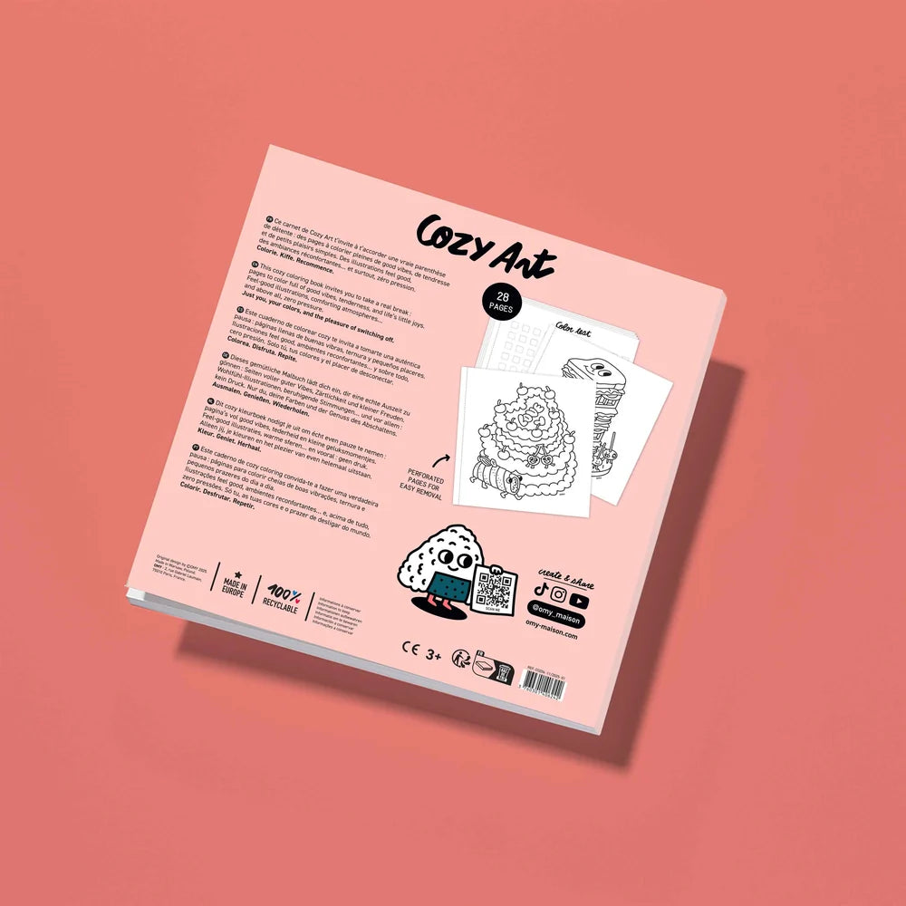 Cozy Art - Calm & Cute Coloring Notebooks: 3 styles - Cozy Art Yummy Food