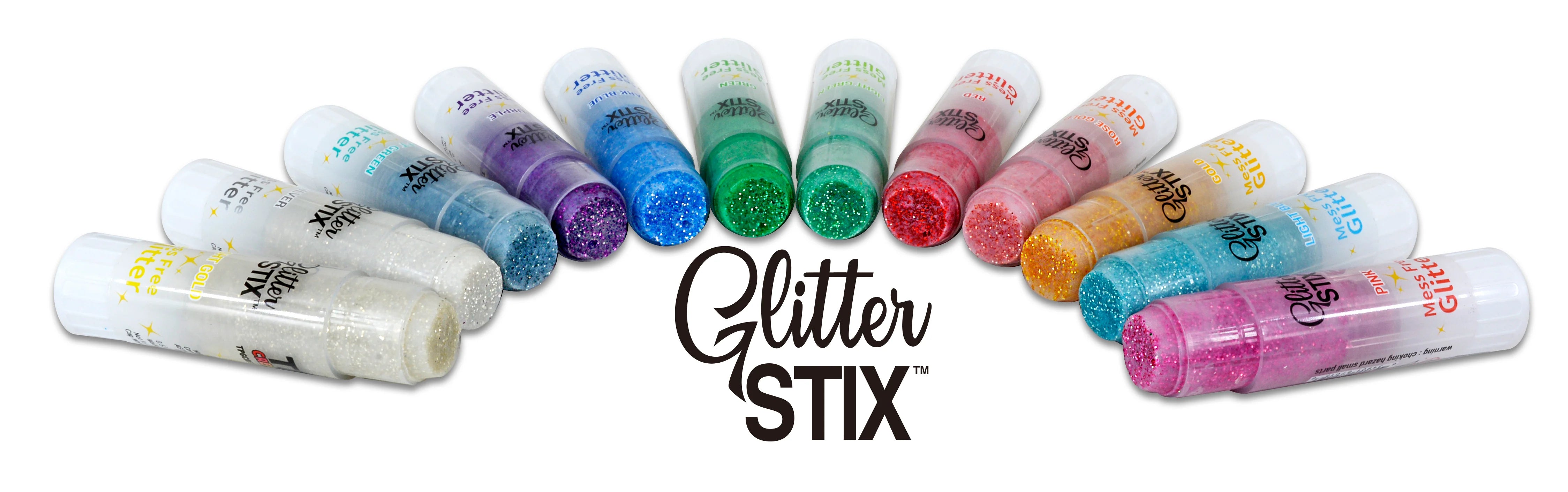NEW! Glitter Stix, Mess Free Glitter, Set of 12 Colors
