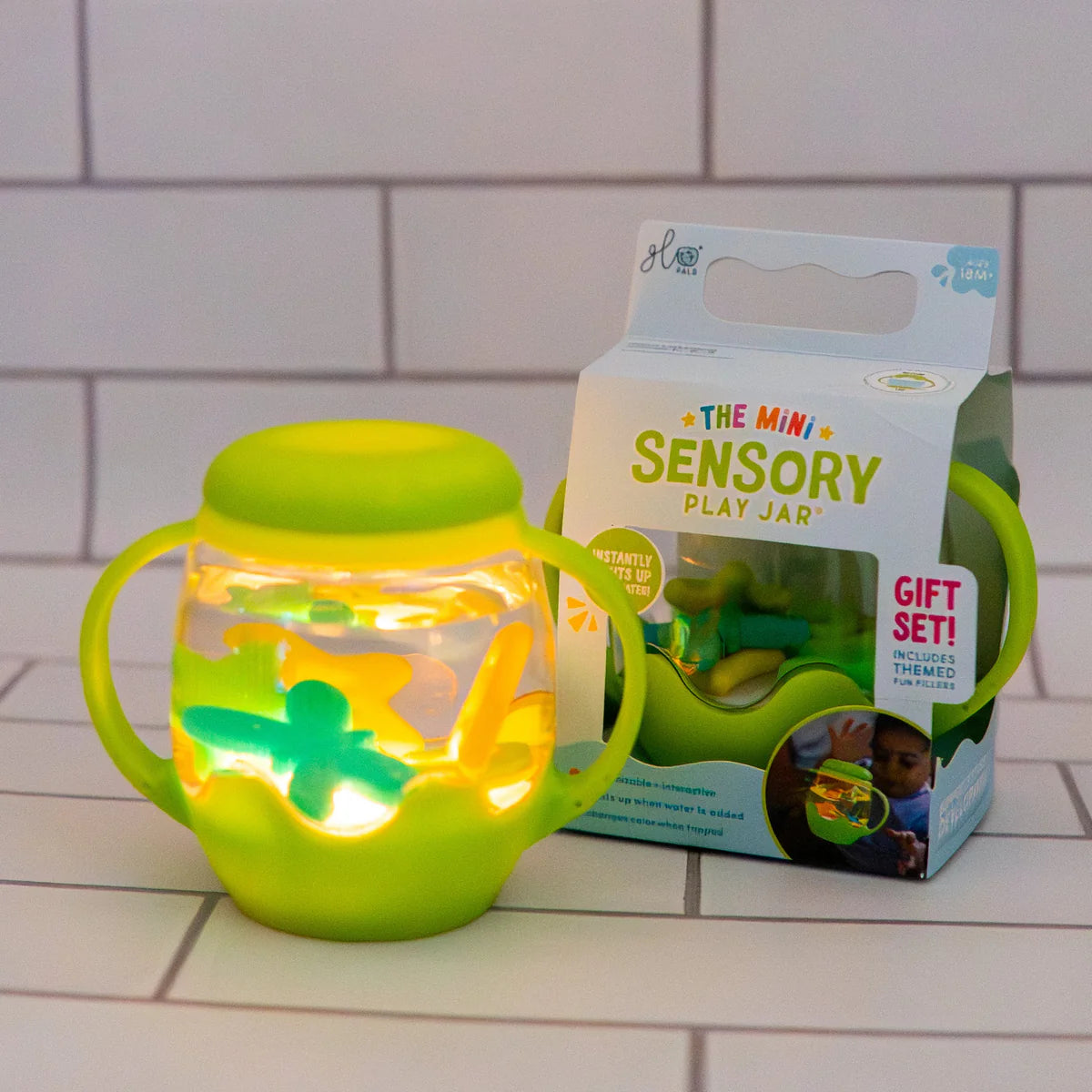 Mini Sensory Play Jar Gift Set - Green / Firefly