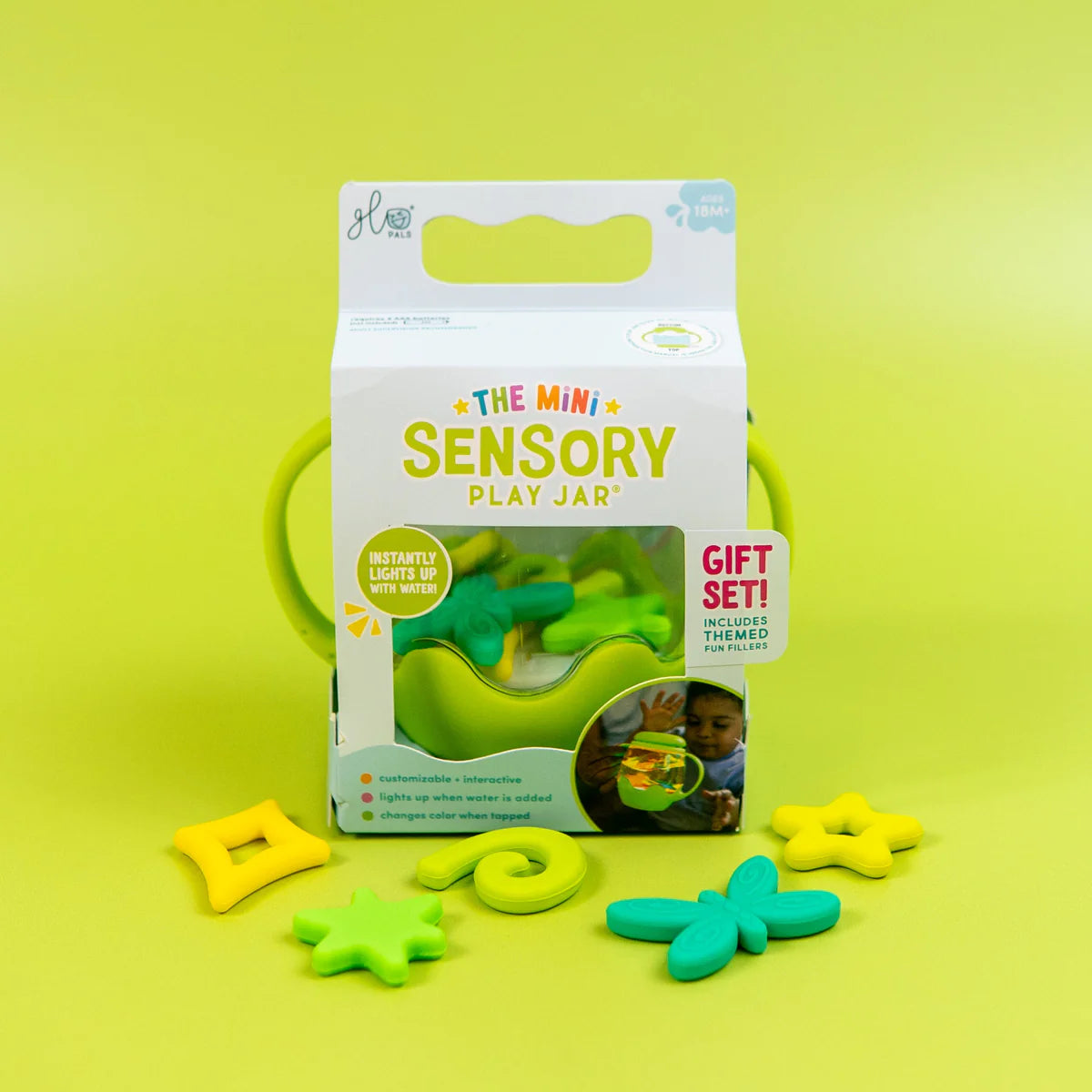 Mini Sensory Play Jar Gift Set - Green / Firefly