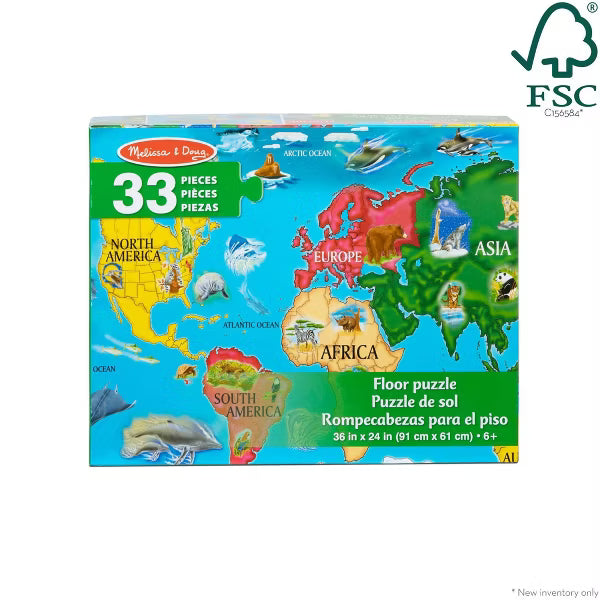 World Map Floor Puzzle 33 Pieces