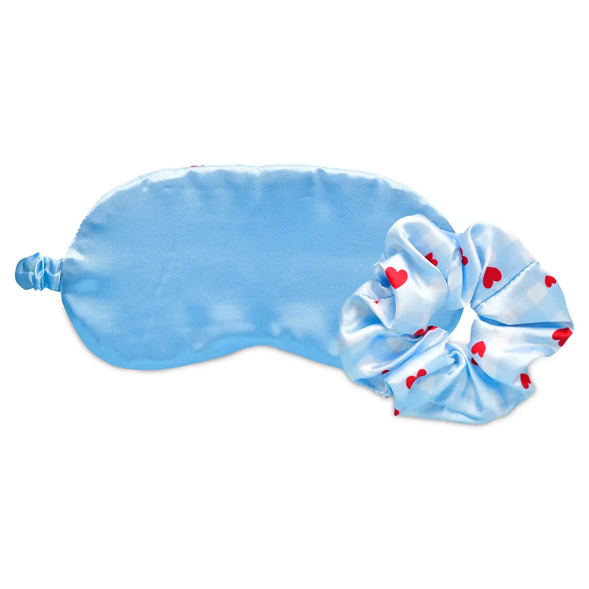 Gingham Hearts Eye Mask & Scrunchie Set