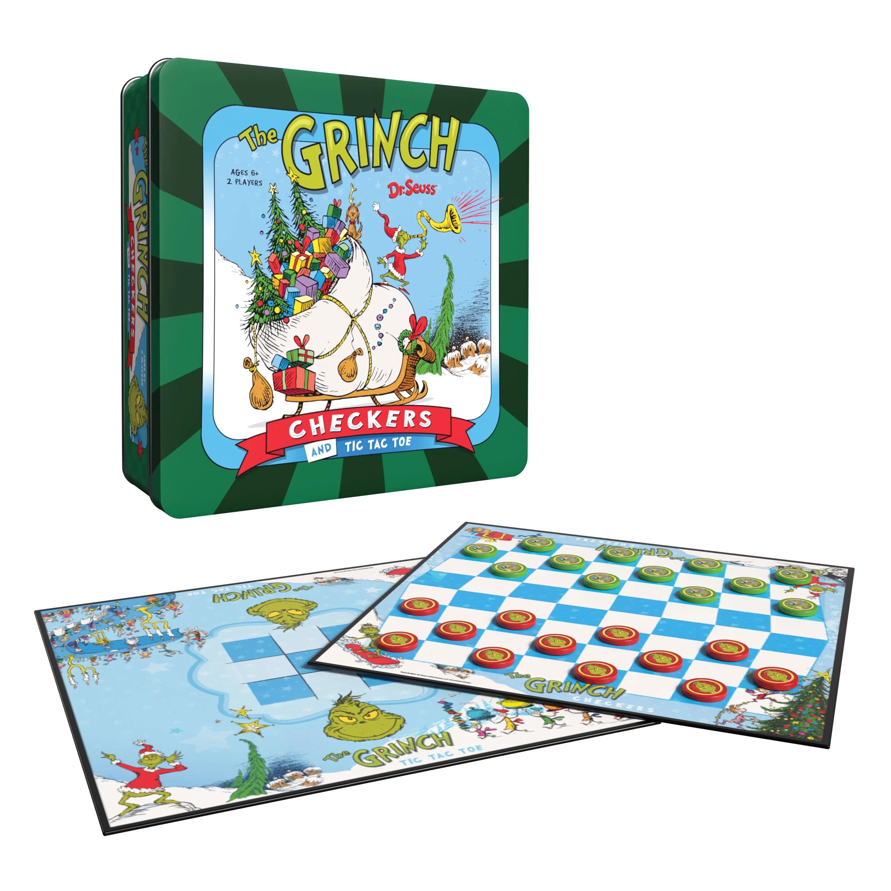 The Grinch Checkers and Tic Tac Toe Tin