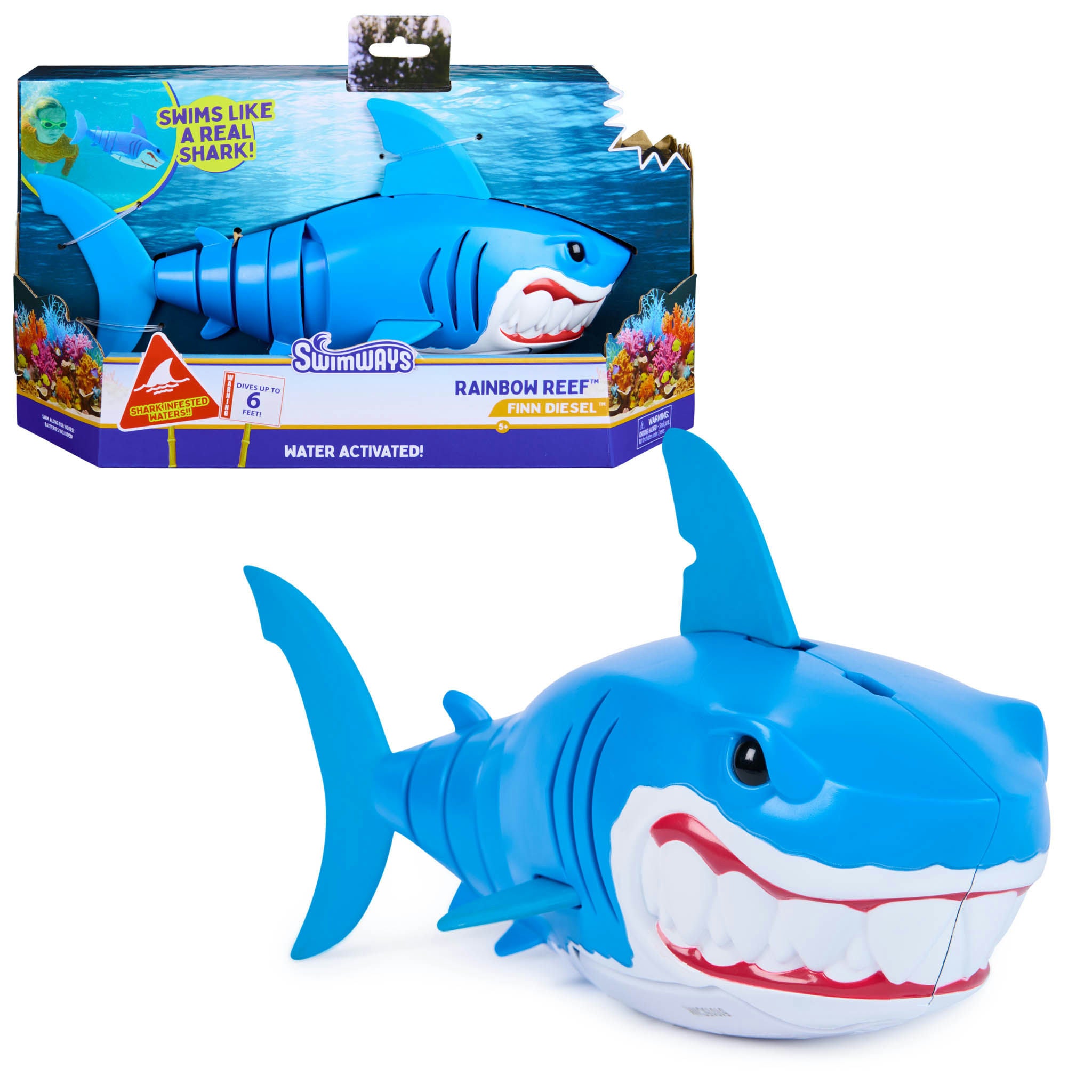 Swimways Rainbow Reef: Finn Diesel Water Activated Shark