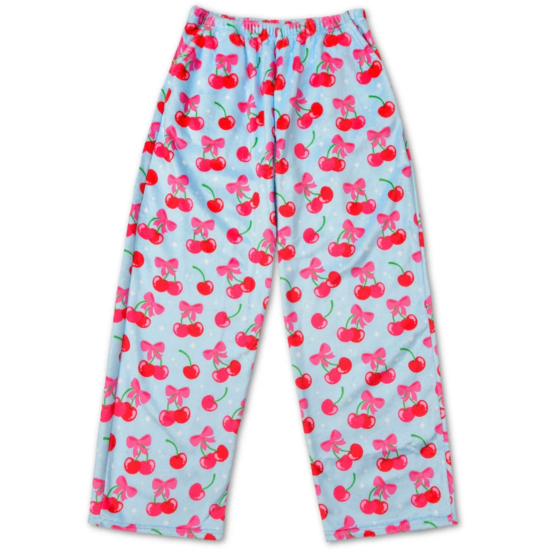 Cheerful Cherries Plush Pants (Small (6-8))
