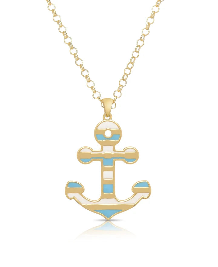 Anchor Pendant Blue & White