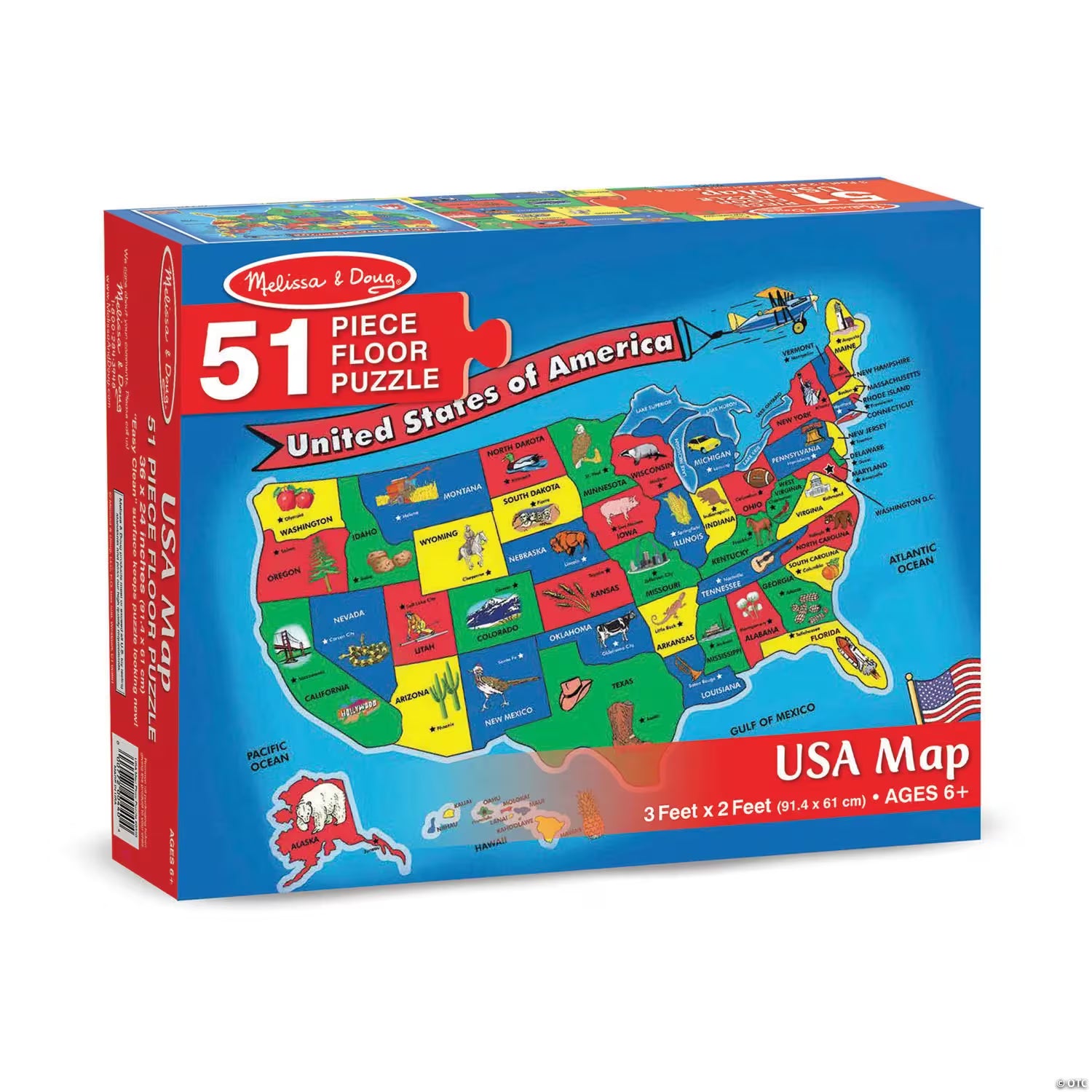 USA Map Floor Puzzle - 51 Pieces