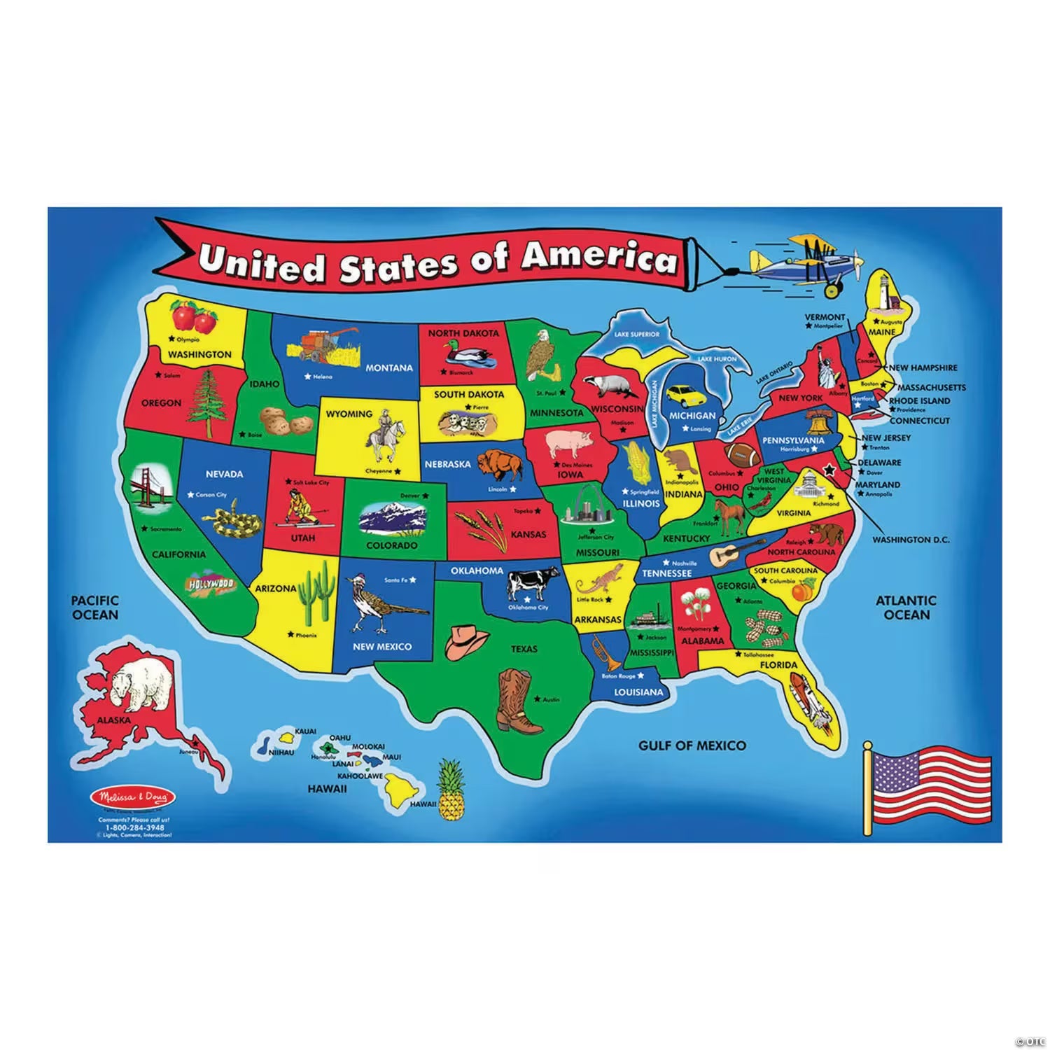 USA Map Floor Puzzle - 51 Pieces