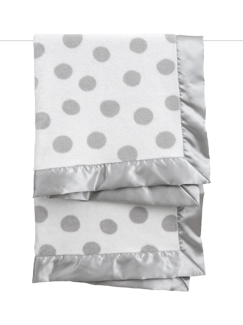 Silver Powder Plush Dot Blanket Deluxe