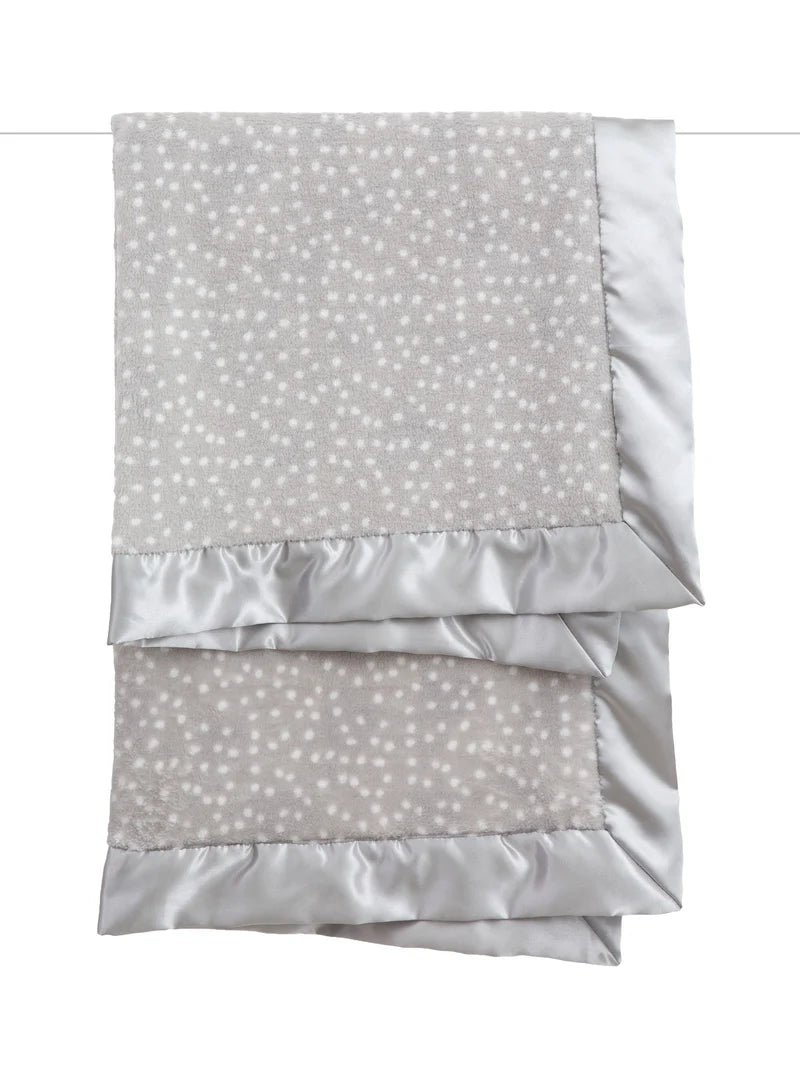 Silver Powder Plush Dot Blanket Deluxe