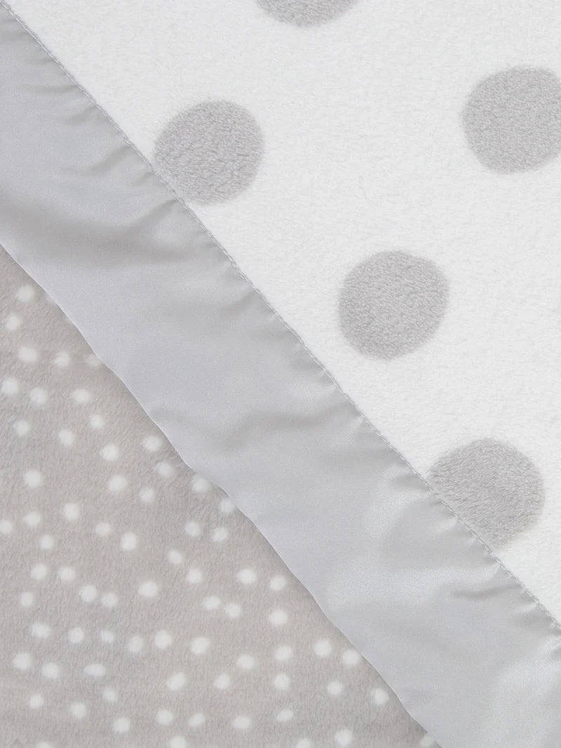 Silver Powder Plush Dot Blanket Deluxe