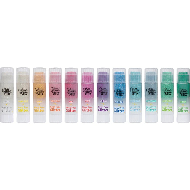 NEW! Glitter Stix, Mess Free Glitter, Set of 12 Colors