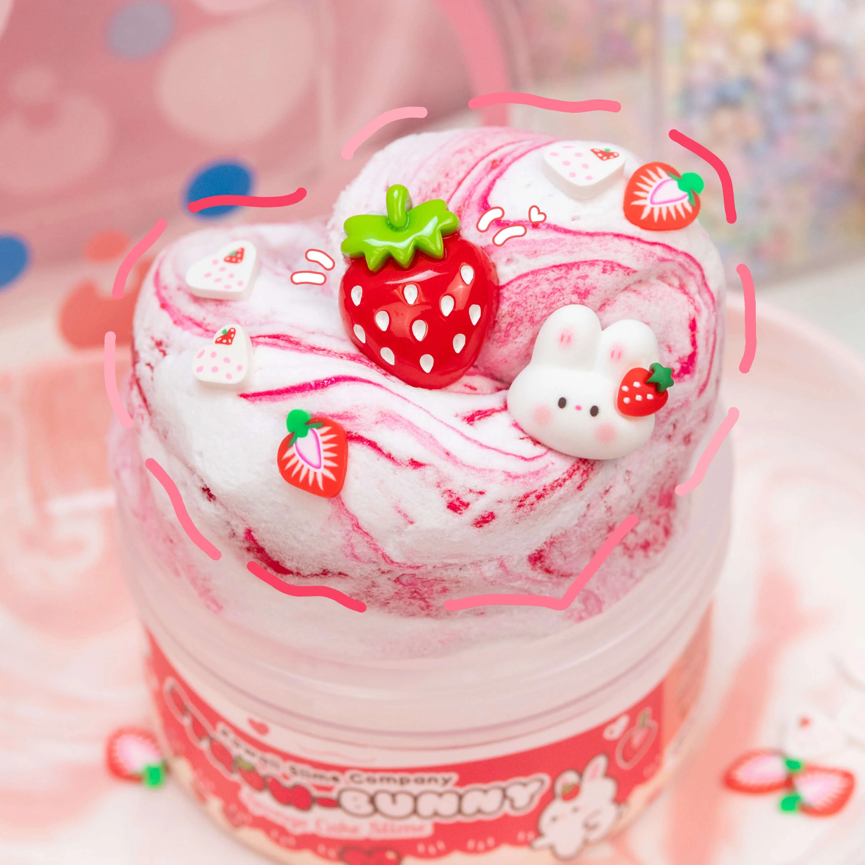 Straw-Bunny Sponge Cake Cloud Creme Signature Dome™ Slime