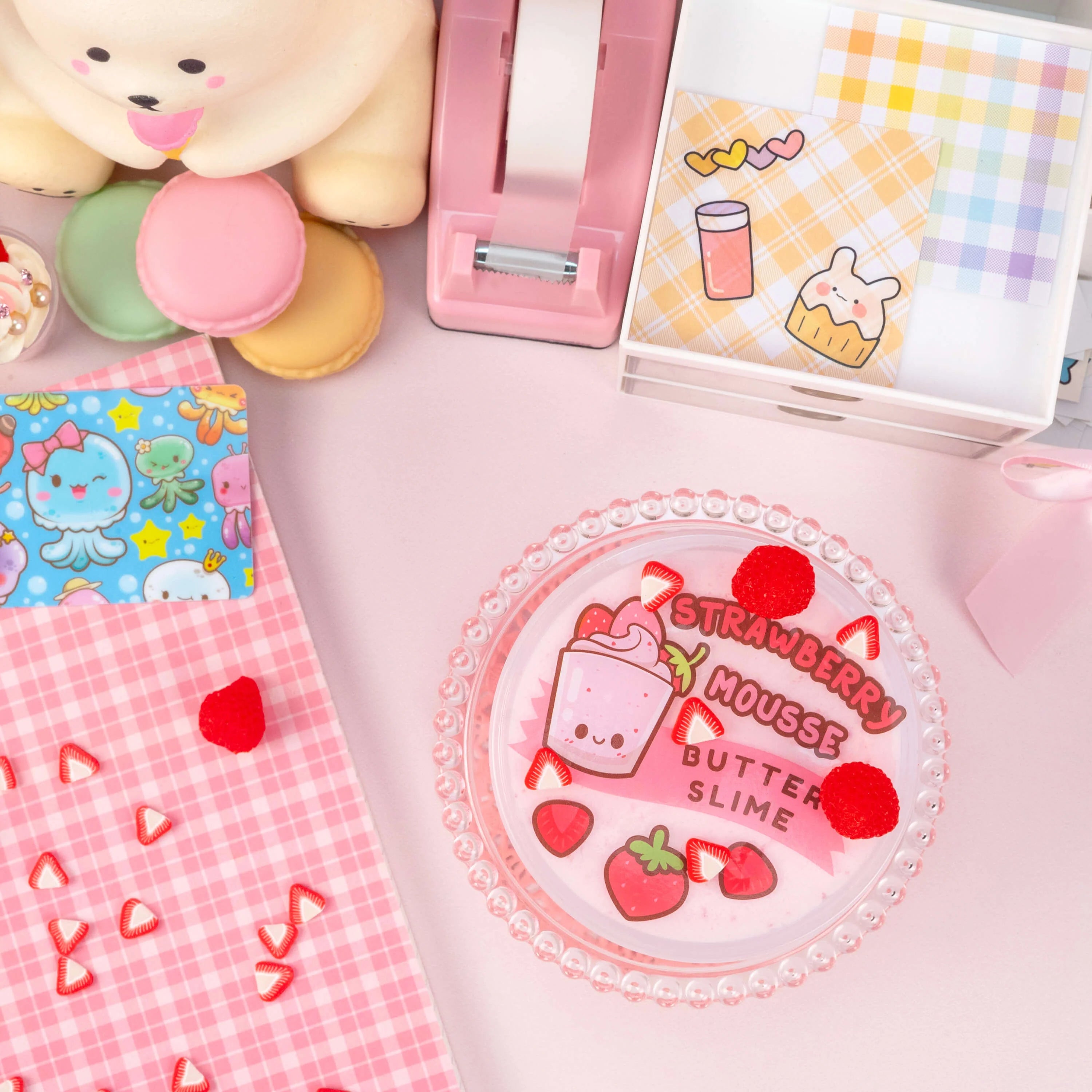 Strawberry Mousse Fluffy Butter Signature Dome™ Slime