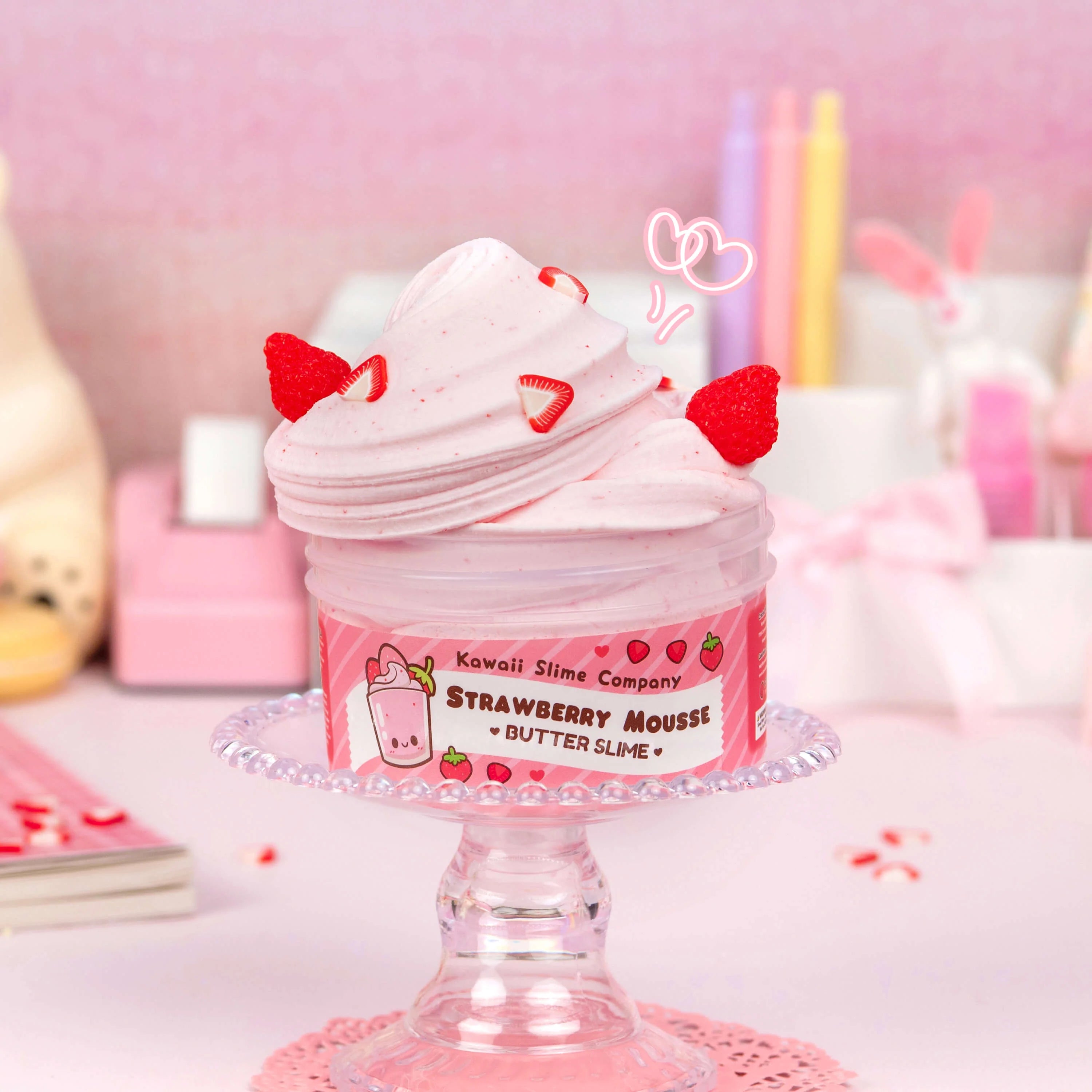 Strawberry Mousse Fluffy Butter Signature Dome™ Slime