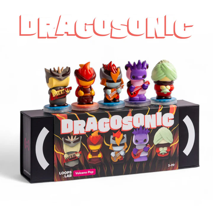 Dragosonic: 5 Figurines Volcano Pop Band - 5 NFC enabled Figurines