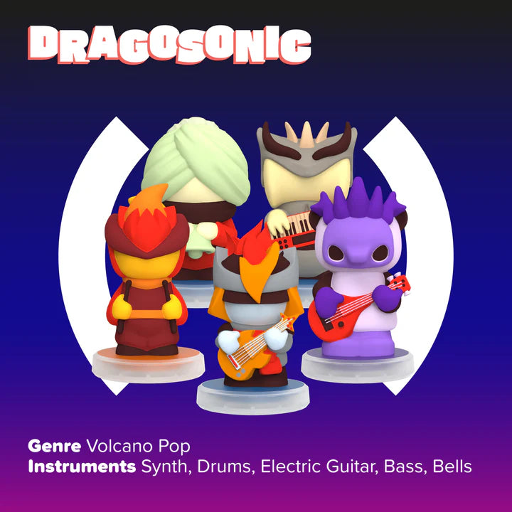 Dragosonic: 5 Figurines Volcano Pop Band - 5 NFC enabled Figurines