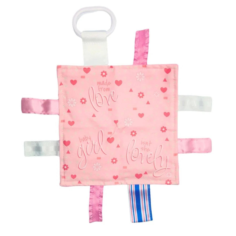 BABY GIRL PINK WITH HOSPITAL BLANKET RIBBONS C 8x8
