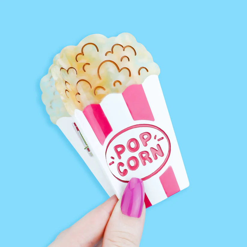 Popcorn Bucket Hair Claw, Cinema, Theater, Movie, Hair Clip - Acetate