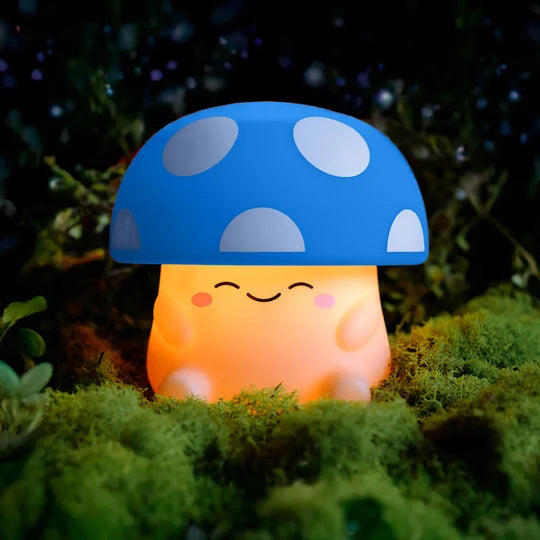 Mushi Ambient Mushroom Night Light - Squishy Silicone USB-C - Blue