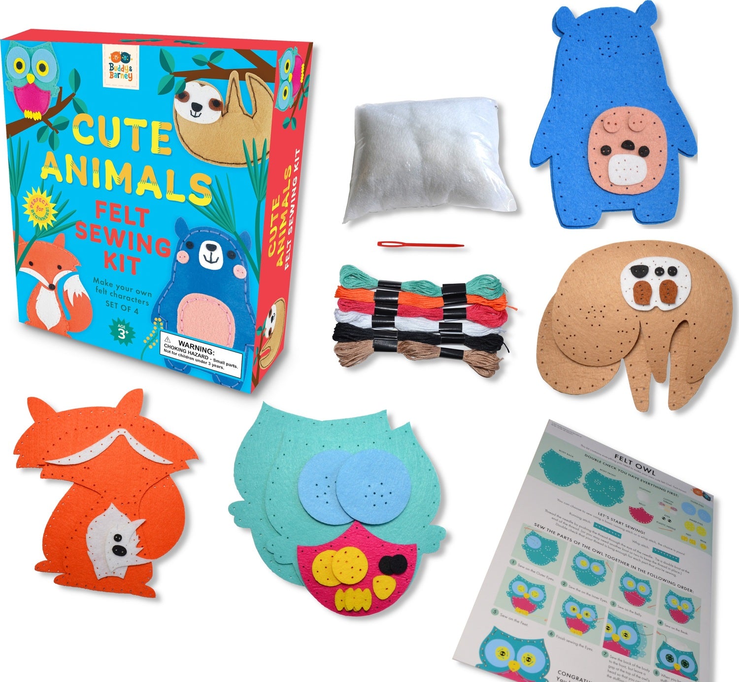 Cute Animals Felt Sewing Kit