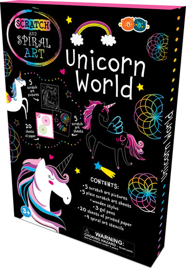 Scratch and Spiral Art Set - Unicorn World