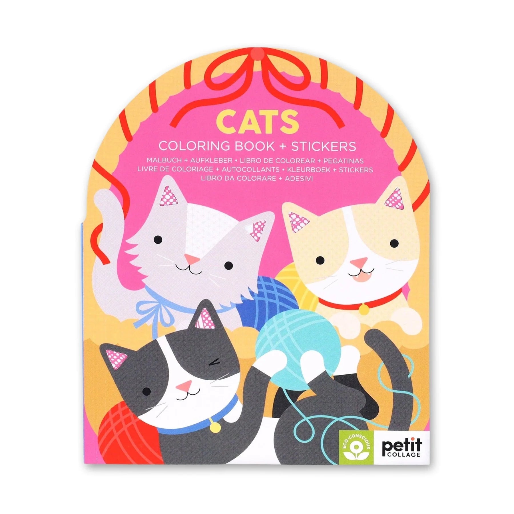 Cats Coloring Book + Stickers