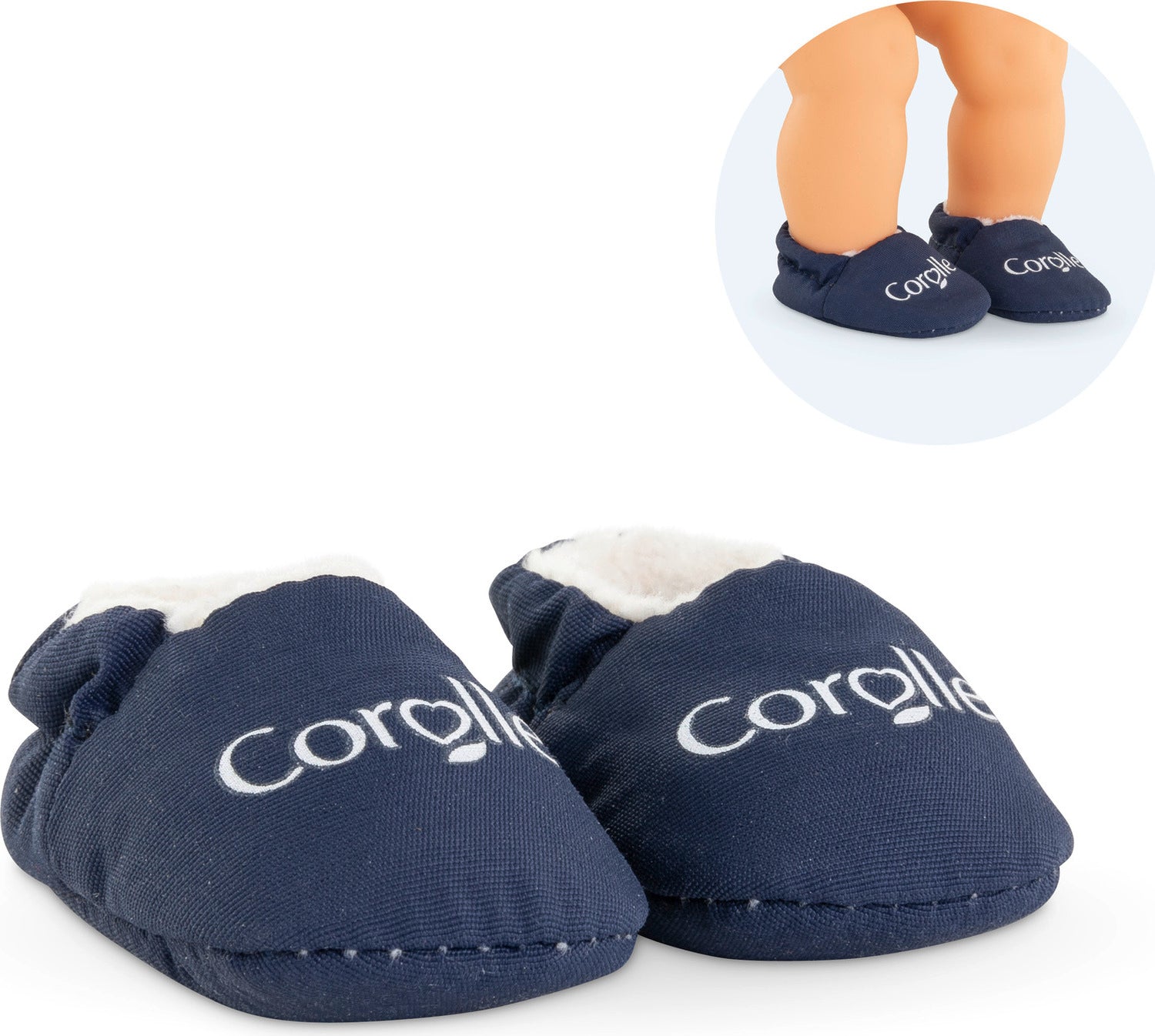 Doll Clothes  BB 12" Slippers - Navy Blue