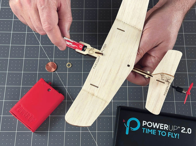 POWERUP Faraday Electric Powered Balsa Wood Airplane Kit