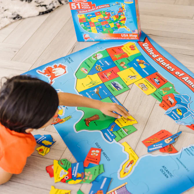 USA Map Floor Puzzle - 51 Pieces