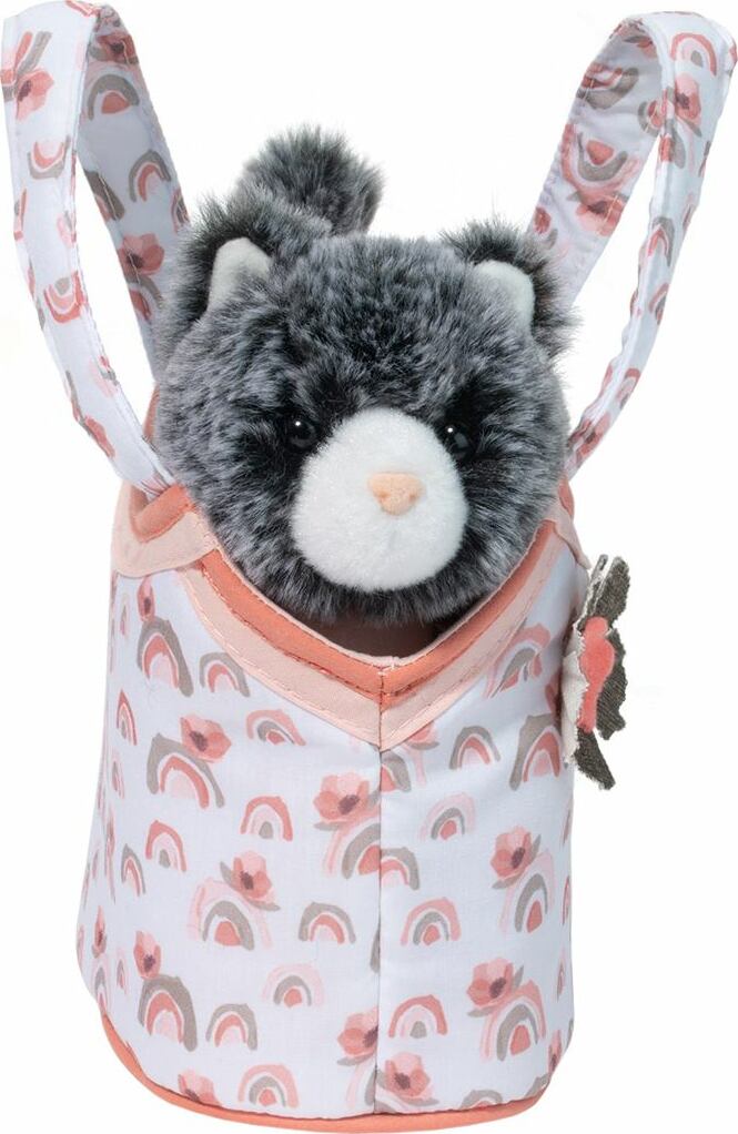 Watercolor Rainbow Sassy Sak with Gray Cat