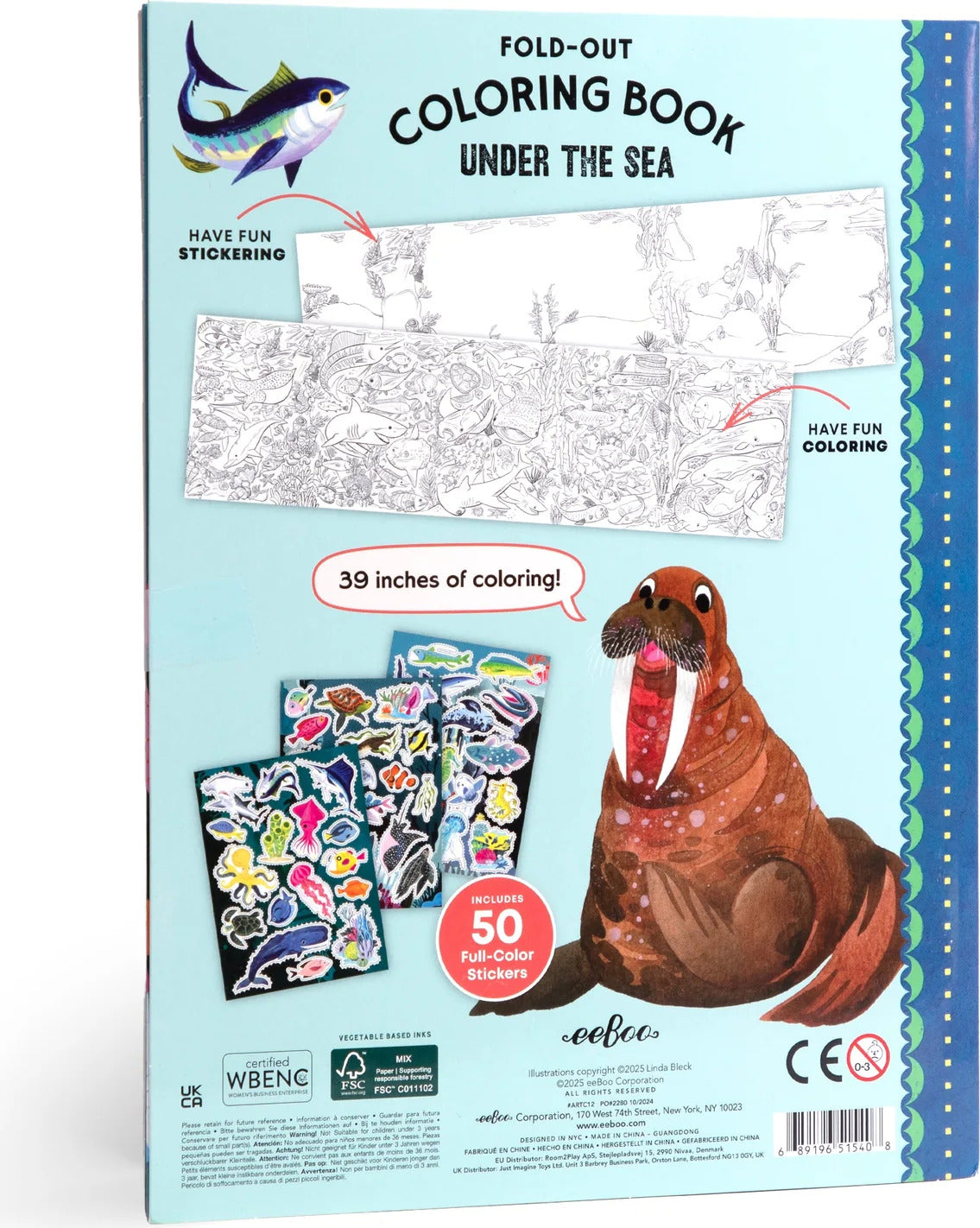 Under the Sea (fold-out coloring book with stickers)