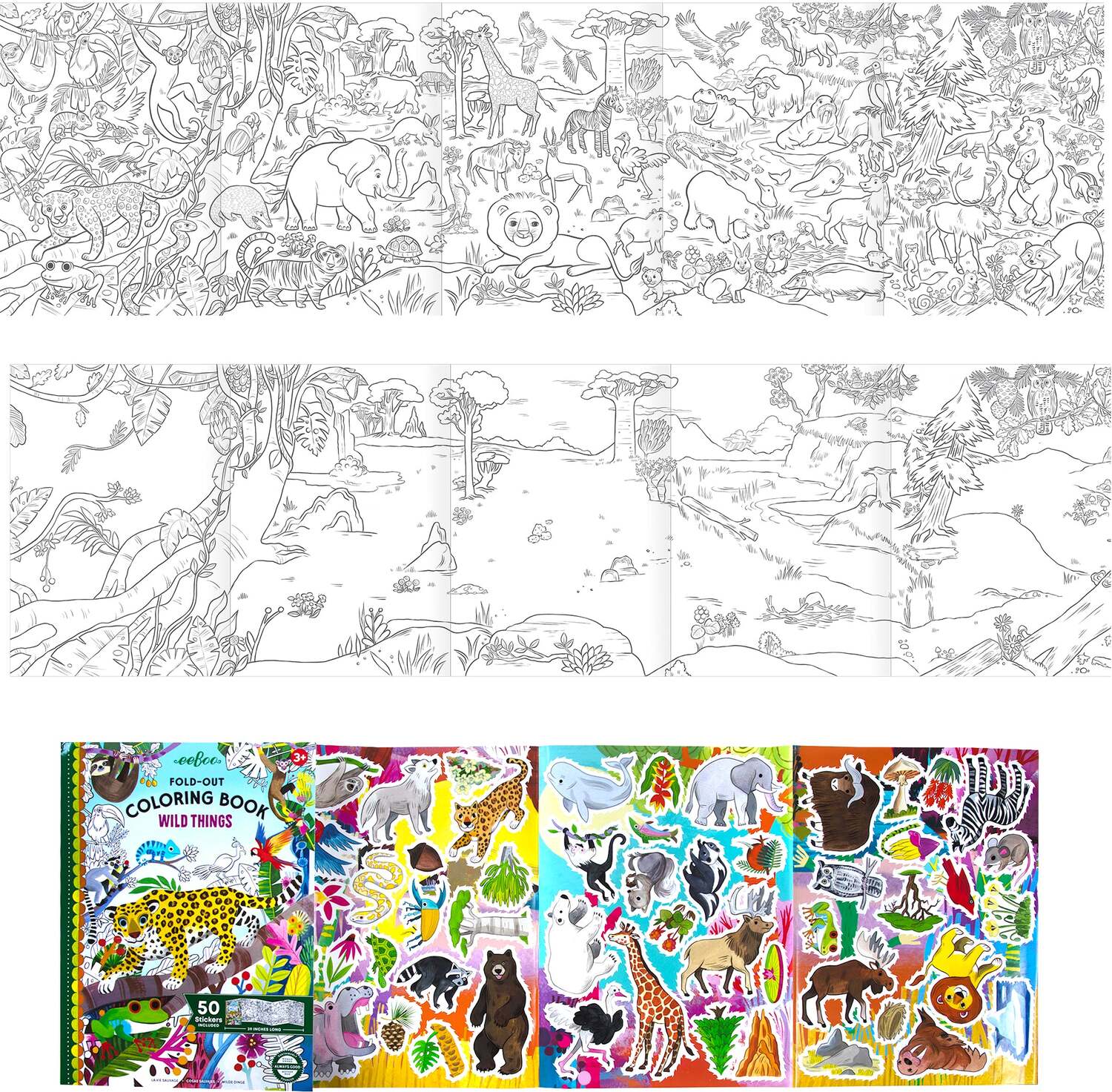 Wild Things (fold-out coloring book with stickers)