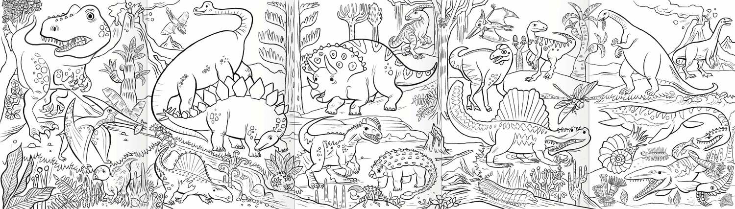 Dinosaurs Color Pencil Mini Mural