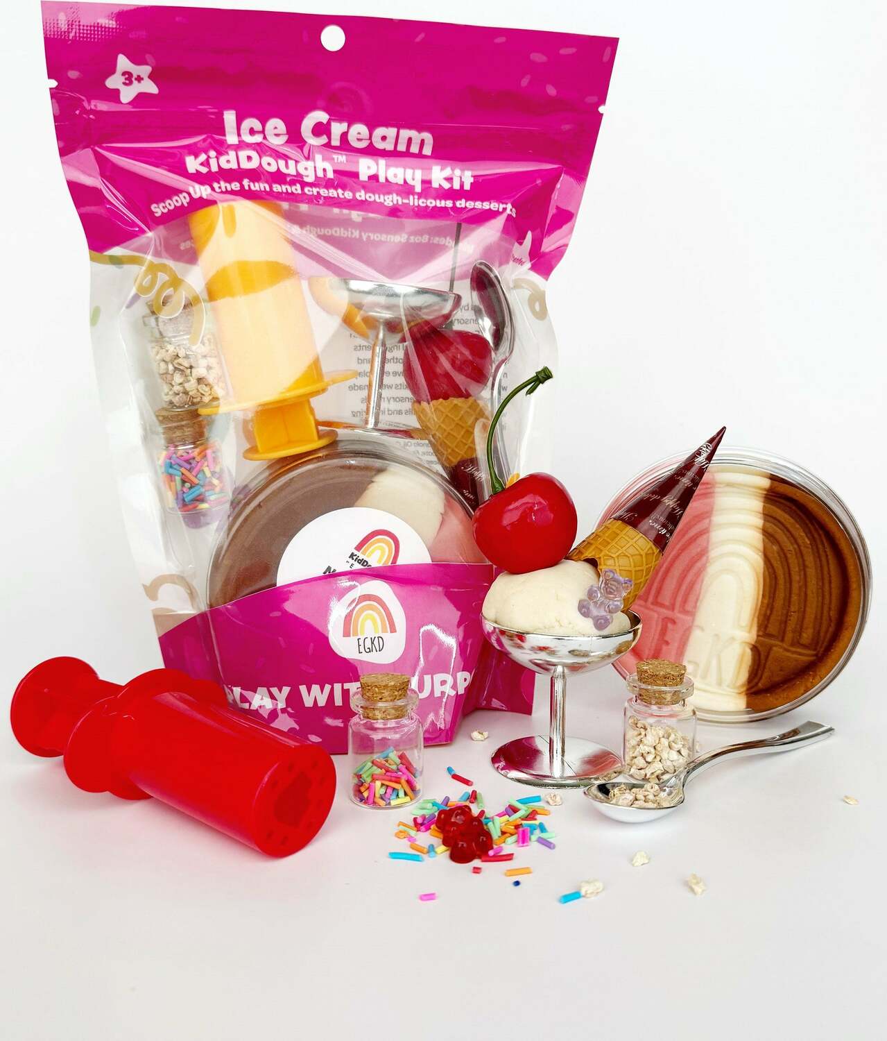 Ice Cream (Neapolitan) KidDough Play Kit
