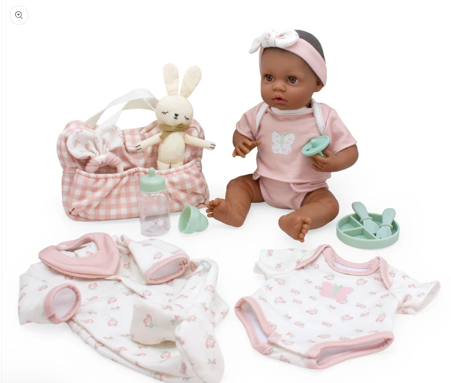 Bonbebé® 15.5” Weighted Reborn Baby Doll with Real Heartbeat, 16-Piece Gift Set (Pink, African American)