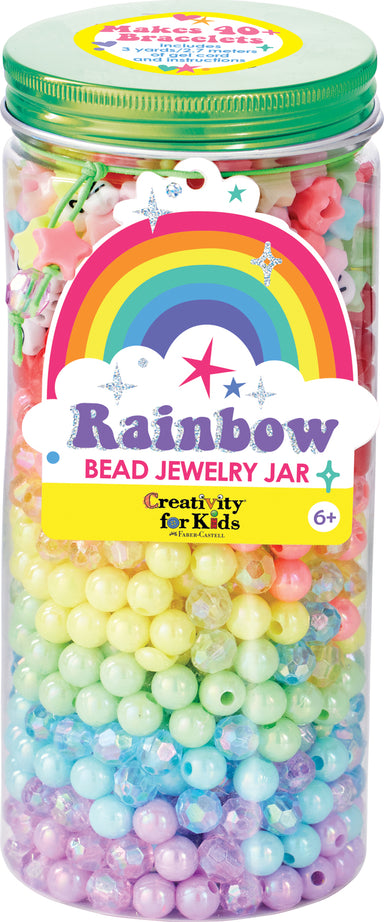 Rainbow Bead Jewelry Jar