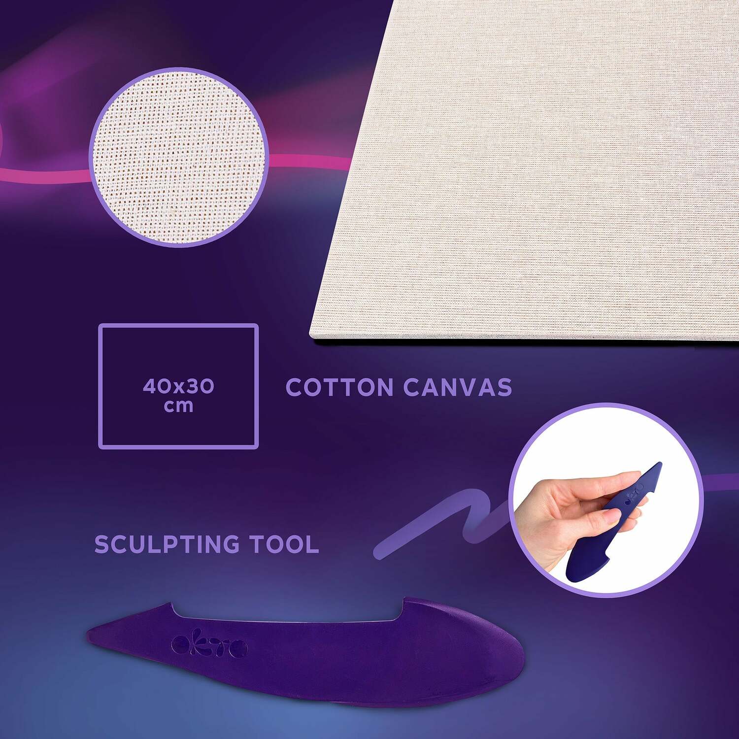 OKTO Sensory Art 3D Painting "Starry Night" – 11.8" x 15.7" Canvas Kit