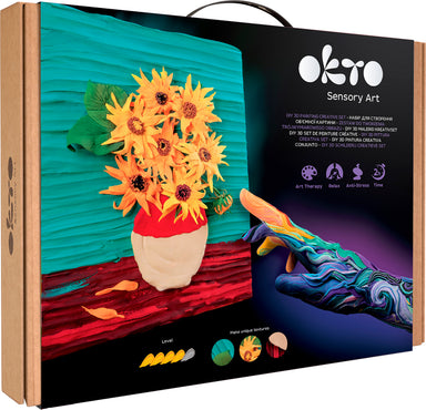 OKTO Sensory Art 3D Painting "Sunflowers" – 11.8" x 15.7" Canvas Kit