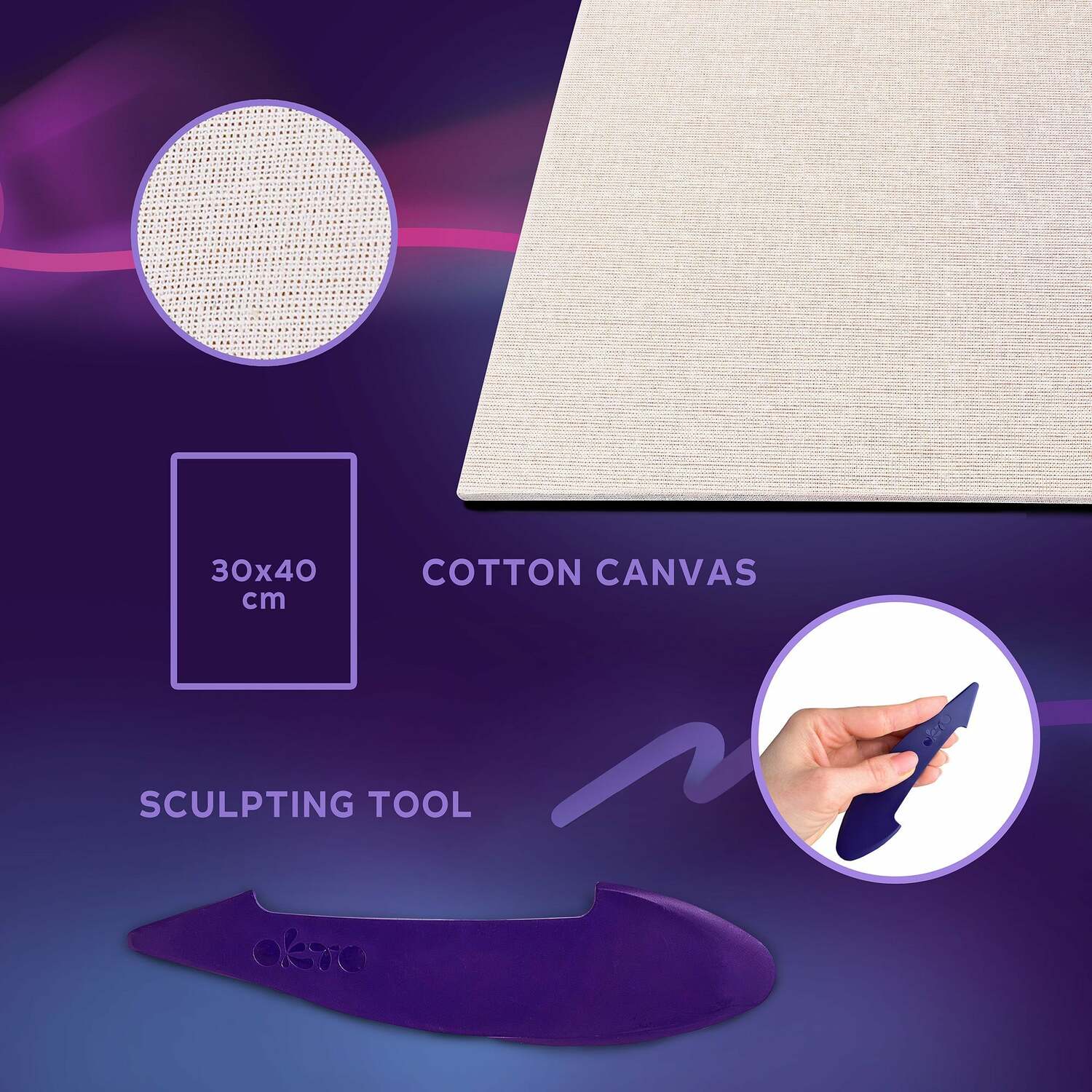 OKTO Sensory Art 3D Painting "Sunflowers" – 11.8" x 15.7" Canvas Kit